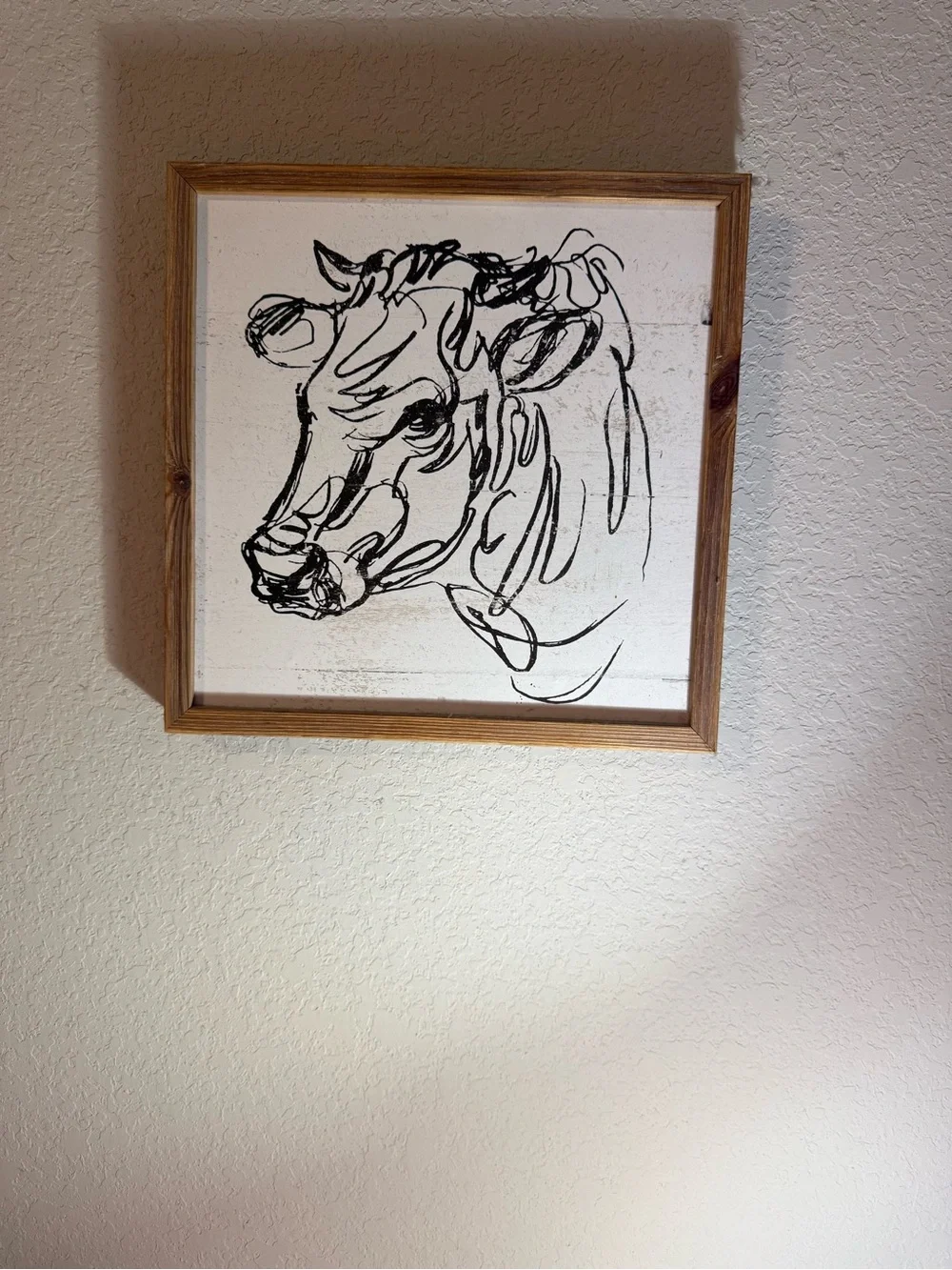 Cow Sketch Wall Art - Black on White
